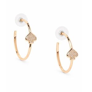Kate Spade Everyday Spade Rose Gold Pave Hoops
